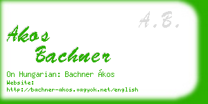 akos bachner business card